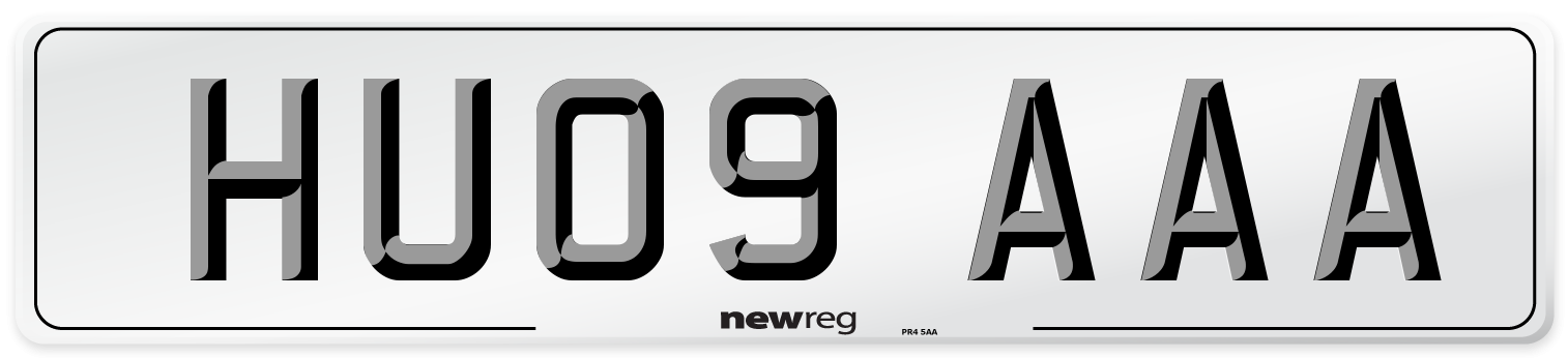 HU09 AAA Number Plate from New Reg